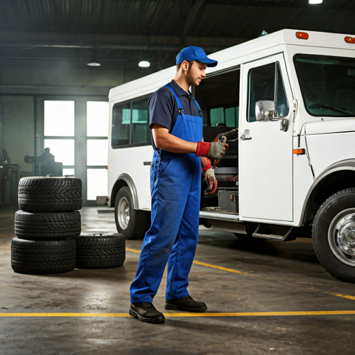Mobile tire service technician at work in Ottawa